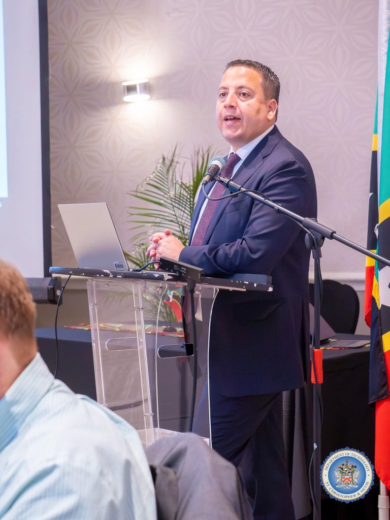 ITU Senior Cybersecurity Coordinator Marwan Ben Rached addressing the cybersecurity workshop in St. Kitts, October 2026